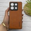 قاب گوشی Redmi Note 13 Pro 5G - Poco X6 شیائومی اورجینال برند DADOO دادوو 2026 طرح دوخت HARD چرمی محافظ لنزدار عسلی کد 155518