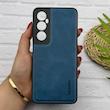 قاب گوشی Realme C65 ریلمی اورجینال برند DADOO دادوو 2026 طرح دوخت HARD چرمی محافظ لنزدار سرمه ای کد E19-157272