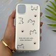 قاب گوشی iPhone 11 آیفون فانتزی سخت Hard لیزری IMD مات طرح گربه کیوت کد 156130
