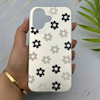 قاب گوشی iPhone 16 آیفون فانتزی سخت Hard لیزری IMD مات طرح گل کیوت کد 156188