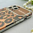 قاب گوشی iPhone 13 Pro Max آیفون اورجینال یونیک کیس چرمی لاکچری محافظ لنزدار طرح پلنگی کیوت کد 154142