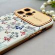 قاب گوشی iPhone 13 Pro Max آیفون اورجینال یونیک کیس چرمی لاکچری محافظ لنزدار طرح پروانه کیوت کد 154145