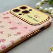 قاب گوشی iPhone 13 Pro Max آیفون اورجینال یونیک کیس چرمی لاکچری محافظ لنزدار طرح گل کیوت کد 154148
