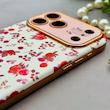 قاب گوشی iPhone 17 Pro Max آیفون اورجینال یونیک کیس چرمی لاکچری محافظ لنزدار طرح گل کیوت کد 154151
