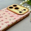 قاب گوشی iPhone 17 Pro آیفون اورجینال یونیک کیس چرمی لاکچری محافظ لنزدار طرح گل کیوت کد 154164