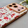 قاب گوشی iPhone 17 Pro آیفون اورجینال یونیک کیس چرمی لاکچری محافظ لنزدار طرح گل کیوت کد 154165