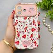 قاب گوشی iPhone 17 آیفون اورجینال یونیک کیس چرمی لاکچری محافظ لنزدار طرح گل کیوت کد 154168