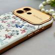 قاب گوشی iPhone 16 آیفون اورجینال یونیک کیس چرمی لاکچری محافظ لنزدار طرح پروانه کیوت کد 154174