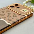 قاب گوشی iPhone 16 آیفون اورجینال یونیک کیس چرمی لاکچری محافظ لنزدار طرح پلنگی کیوت کد 154176