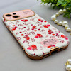 قاب گوشی iPhone 13 آیفون اورجینال یونیک کیس چرمی لاکچری محافظ لنزدار طرح گل کیوت کد 154180