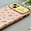 قاب گوشی iPhone 13 آیفون اورجینال یونیک کیس چرمی لاکچری محافظ لنزدار طرح گل کیوت کد 154181