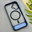 قاب گوشی iPhone 16 آیفون استندشو مگ سیف دار اورجینال مات سرمه ای کد 156250