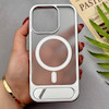 قاب گوشی iPhone 16 Pro آیفون استندشو مگ سیف دار اورجینال مات نقره ای کد 156254