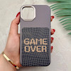 قاب گوشی iPhone 13 - 14 آیفون فانتزی اسپرت HARD لنز سیلور طرح GAME OVER کد 156692