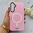 قاب گوشی Galaxy A35 سامسونگ طرح مگ سیف ایربگ دار دور مات صورتی کد 155949