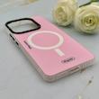 قاب گوشی Redmi Note 14 4G شیائومی طرح مگ سیف ایربگ دار دور مات صورتی کد 155976