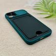 قاب گوشی iPhone 12 Pro آیفون HARD سخت جاکارتی دار محافظ لنز دار کشویی سبز تیره کد 156279