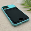 قاب گوشی iPhone 12 Pro آیفون HARD سخت جاکارتی دار محافظ لنز دار کشویی سبزآبی کد 156282