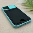 قاب گوشی iPhone 12 Pro آیفون HARD سخت جاکارتی دار محافظ لنز دار کشویی سبزآبی کد 156282