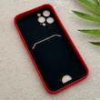 قاب گوشی iPhone 12 Pro آیفون HARD سخت جاکارتی دار محافظ لنز دار کشویی قرمز کد 156283