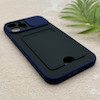 قاب گوشی iPhone 12 Pro Max آیفون HARD سخت جاکارتی دار محافظ لنز دار کشویی سرمه ای کد 156286