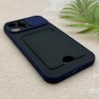قاب گوشی iPhone 12 Pro Max آیفون HARD سخت جاکارتی دار محافظ لنز دار کشویی سرمه ای کد 156286