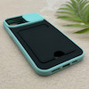 قاب گوشی iPhone 12 Pro Max آیفون HARD سخت جاکارتی دار محافظ لنز دار کشویی سبزآبی کد 156287