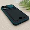 قاب گوشی iPhone 12 Pro Max آیفون HARD سخت جاکارتی دار محافظ لنز دار کشویی سبز تیره کد 156288