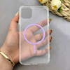 قاب گوشی iPhone 11 Pro Max آیفون اورجینال طلقی شیشه ای شفاف ایربگ دار کپسولی مگ سیف دار Magnetic یاسی کد 155150