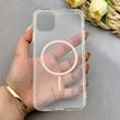 قاب گوشی iPhone 11 Pro Max آیفون اورجینال طلقی شیشه ای شفاف ایربگ دار کپسولی مگ سیف دار Magnetic صورتی کد 155152