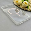 قاب گوشی iPhone 11 Pro Max آیفون اورجینال طلقی شیشه ای شفاف ایربگ دار کپسولی مگ سیف دار Magnetic صورتی کد 155152