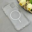قاب گوشی iPhone 11 Pro Max آیفون اورجینال طلقی شیشه ای شفاف ایربگ دار کپسولی مگ سیف دار Magnetic صورتی کد 155152