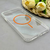 قاب گوشی iPhone 11 Pro Max آیفون اورجینال طلقی شیشه ای شفاف ایربگ دار کپسولی مگ سیف دار Magnetic نارنجی کد 155153