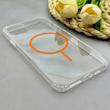 قاب گوشی iPhone 11 Pro Max آیفون اورجینال طلقی شیشه ای شفاف ایربگ دار کپسولی مگ سیف دار Magnetic نارنجی کد 155153