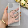 قاب گوشی iPhone 11 Pro Max آیفون اورجینال طلقی شیشه ای شفاف ایربگ دار کپسولی مگ سیف دار Magnetic قهوه ای کد 155154