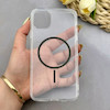 قاب گوشی iPhone 11 Pro Max آیفون اورجینال طلقی شیشه ای شفاف ایربگ دار کپسولی مگ سیف دار Magnetic مشکی کد 155155