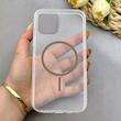 قاب گوشی iPhone 12 Pro Max آیفون اورجینال طلقی شیشه ای شفاف ایربگ دار کپسولی مگ سیف دار Magnetic قهوه ای کد 155157