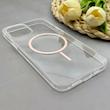 قاب گوشی iPhone 12 Pro Max آیفون اورجینال طلقی شیشه ای شفاف ایربگ دار کپسولی مگ سیف دار Magnetic صورتی کد 155159