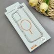 قاب گوشی iPhone 12 Pro Max آیفون اورجینال طلقی شیشه ای شفاف ایربگ دار کپسولی مگ سیف دار Magnetic نارنجی کد 155160
