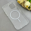 قاب گوشی iPhone 12 Pro Max آیفون اورجینال طلقی شیشه ای شفاف ایربگ دار کپسولی مگ سیف دار Magnetic سفید کد 155162