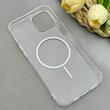 قاب گوشی iPhone 12 Pro Max آیفون اورجینال طلقی شیشه ای شفاف ایربگ دار کپسولی مگ سیف دار Magnetic سفید کد 155162