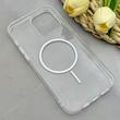قاب گوشی iPhone 13 Pro Max آیفون اورجینال طلقی شیشه ای شفاف ایربگ دار کپسولی مگ سیف دار Magnetic سفید کد 155163