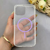 قاب گوشی iPhone 13 Pro Max آیفون اورجینال طلقی شیشه ای شفاف ایربگ دار کپسولی مگ سیف دار Magnetic یاسی کد 155165