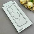 قاب گوشی iPhone 13 Pro Max آیفون اورجینال طلقی شیشه ای شفاف ایربگ دار کپسولی مگ سیف دار Magnetic طوسی کد 155166
