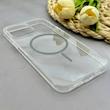 قاب گوشی iPhone 13 Pro Max آیفون اورجینال طلقی شیشه ای شفاف ایربگ دار کپسولی مگ سیف دار Magnetic طوسی کد 155166