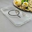 قاب گوشی iPhone 13 Pro Max آیفون اورجینال طلقی شیشه ای شفاف ایربگ دار کپسولی مگ سیف دار Magnetic مشکی کد 155168