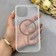 قاب گوشی iPhone 13 Pro Max آیفون اورجینال طلقی شیشه ای شفاف ایربگ دار کپسولی مگ سیف دار Magnetic قهوه ای کد 155169