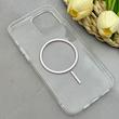قاب گوشی iPhone 13 Pro Max آیفون اورجینال طلقی شیشه ای شفاف ایربگ دار کپسولی مگ سیف دار Magnetic نارنجی کد 155170