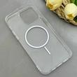 قاب گوشی iPhone 14 Pro Max آیفون اورجینال طلقی شیشه ای شفاف ایربگ دار کپسولی مگ سیف دار Magnetic سفید کد 155172