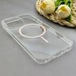 قاب گوشی iPhone 14 Pro Max آیفون اورجینال طلقی شیشه ای شفاف ایربگ دار کپسولی مگ سیف دار Magnetic صورتی کد 155176